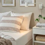 ملحفه پنبه ایکیا مدل BÄRGLIM کد 306.214.37 دو نفره سایز 200x140 سانتی‌متر